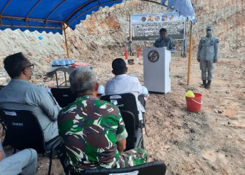 Peletakan Batu Pertama (Ground Breaking) Rumah Susun Zona Maritim Barat Bakamla RI di Kecamatan Bulang