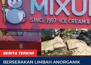 Berserakan Limbah Anorganik di Gerai Mixue Sekupang