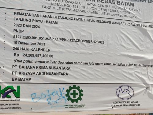 Proyek Pematangan Lahan Tanjung Piayu Digesa BP Batam