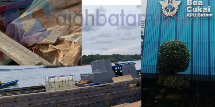 Kapal kayu Muatan sembako dan speedboat bermutan Paketan diamankan oleh Bea Cukai Batam