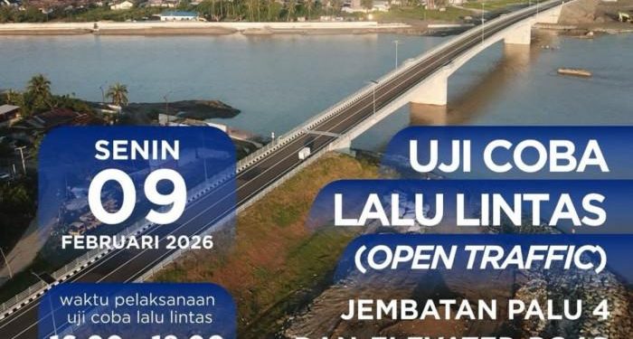 Uji Coba Jembatan Palu IV & Elevated Road Sulteng: Senin, 9 Februari 2026